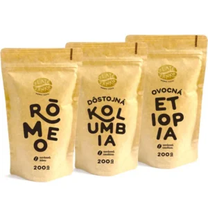 Kaffee Golden Bean - Treffen Sie 3 Mokkakaffees 600g (Rómeo, Kolumbien, Äthiopien) MÜHLE - Mahlen für Mokka - Kotogo, Filter, Aeropress, Frenchpress (gröber)