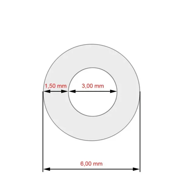 Silikonschlauch 3 x 1,5 x 1000 mm für Jura Giga