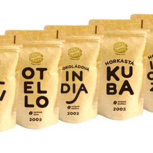 Coffee Golden Bean - Lernen Sie 5 Kaffeesorten für heißen Espresso 1000g kennen (Olivia, Otello, Indonesien, Indien, Kuba) GRINDED - Mahlen für die Espressomaschine zu Hause und Ausgießen